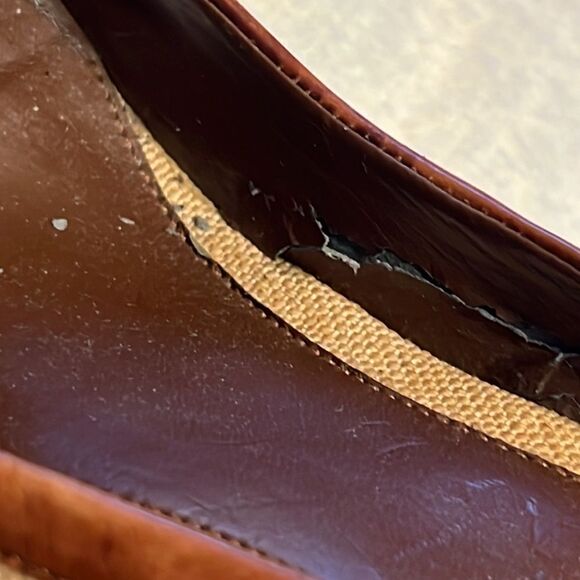 Enzo Angiolini Brown Fabric Tweed Heels Tassel Trim - Size 7.5 - Picture 8 of 14